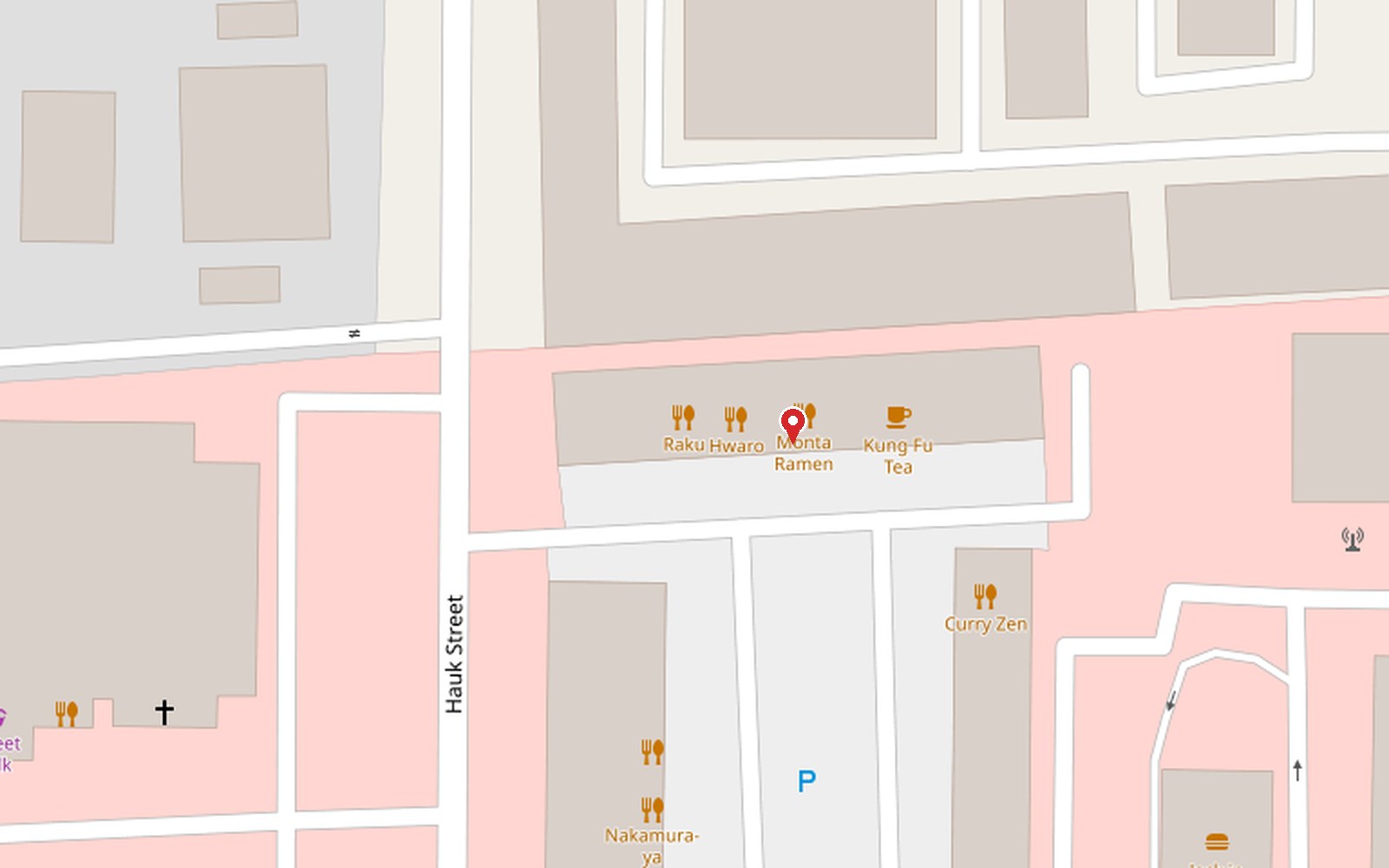 The food street (Raku / Kabuto / Monta block)